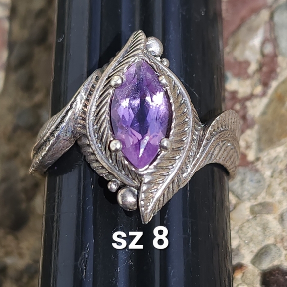 sterling silver Jewelry - Vintage Carolyn Pollack sterling silver amethyst ring size 8